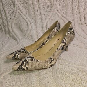 Coach Snakeskin Kitten Heels Leather Pointed Toe Women 9B